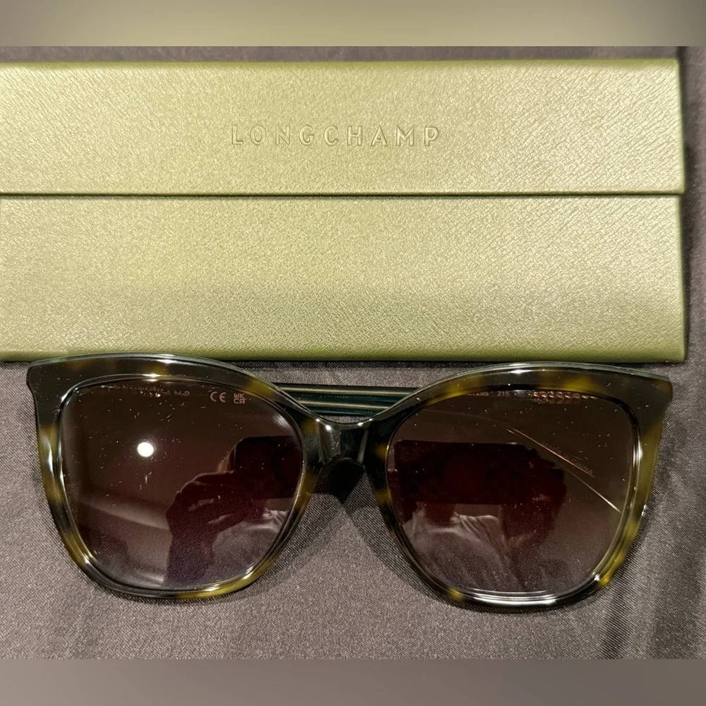 Longchamp Women's Sunglasses Green Acetate Cat Eye